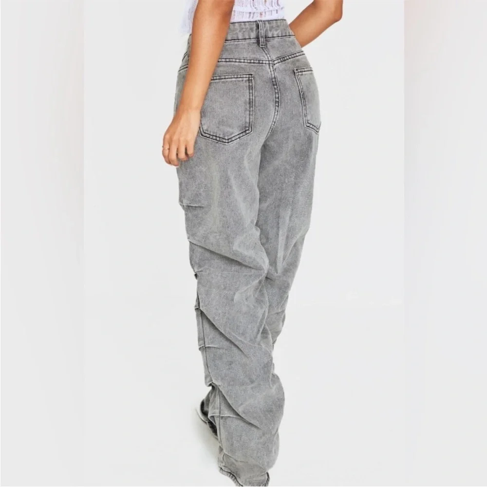 PrettyLittleThing Gray‎ Washed Straight Leg Jeans